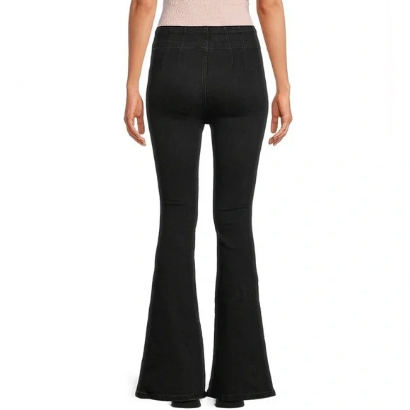 We the free, flare high rise jeans, Black, Onyx,Stretch denim, flared, Size 29 - Picture 4 of 9